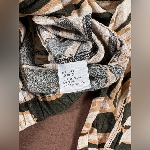 NWT Rachel Zoe Linen Tie Front Long Sleeve button Down Blouse L - Picture 5 of 7